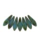 Czech Glass Daggers beads 5x16mm Turquoise dark travertin